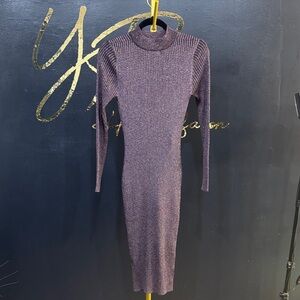 Elegant Purple Knit Dress